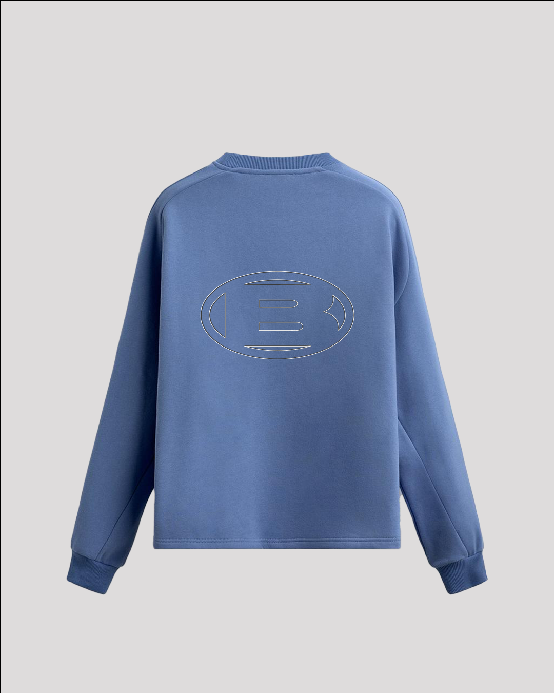 TRIPLE RUN STITCH BLUE CREWNECK